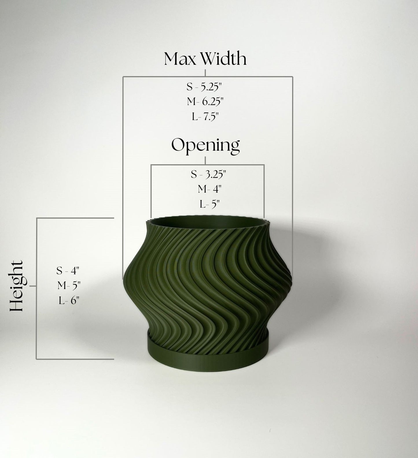 Modern Decorative Indoor Planter Pot For Succulents and Plants With Tray And Drainage Holes "TIDE"